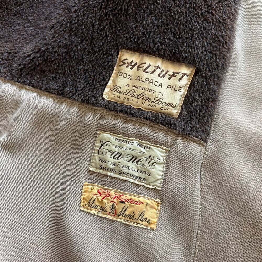 30s/40s Macy’s Men's Store Alpaca Pile Belted Heavy Coat - Sz 44